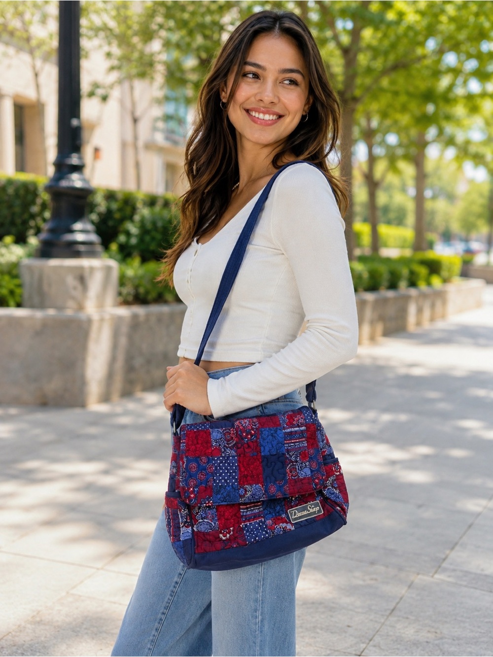 Donna sharp Quilted Patchwork Crossbody Bag - Red & Blue